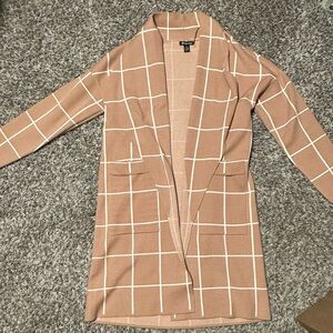 BYDesign Women's Tan Grid Pattern Sweater